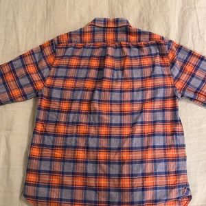 Grayers Button Up Flannel - Orange/Blue/Grey